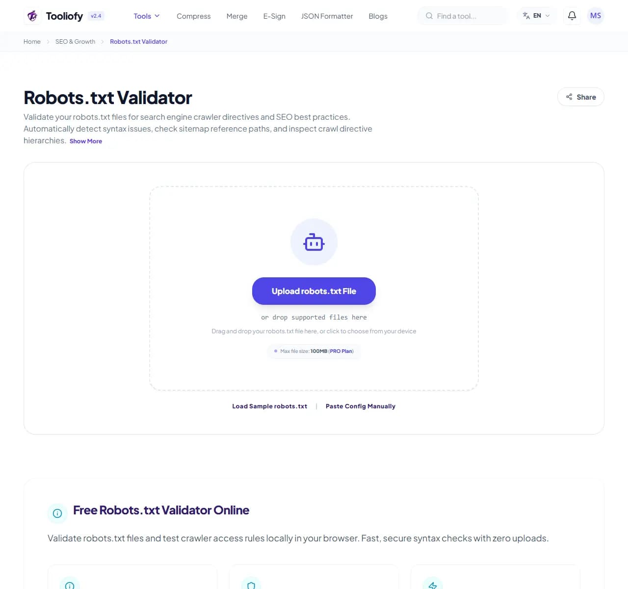 Robots.txt Validator - Select File