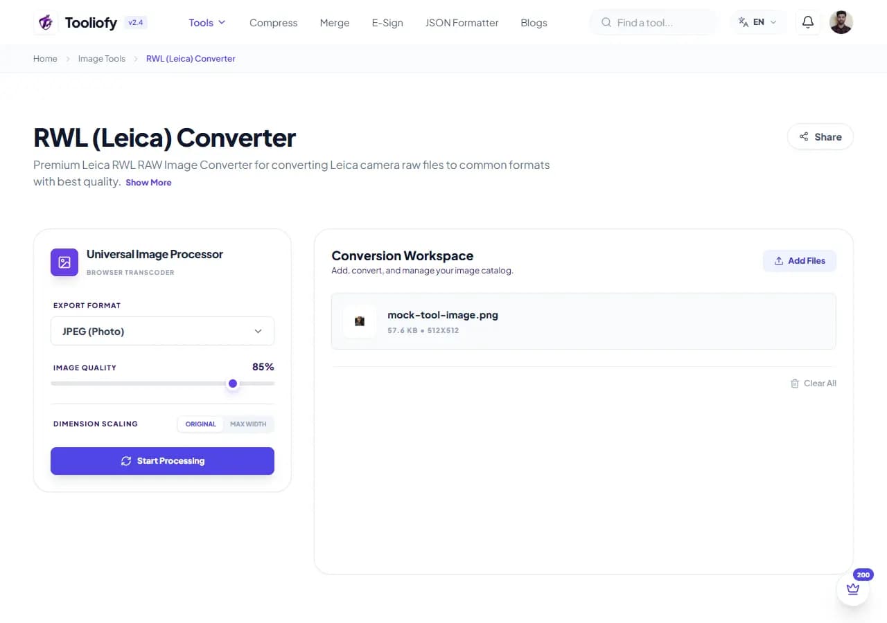 RWL (Leica) Converter - Processing