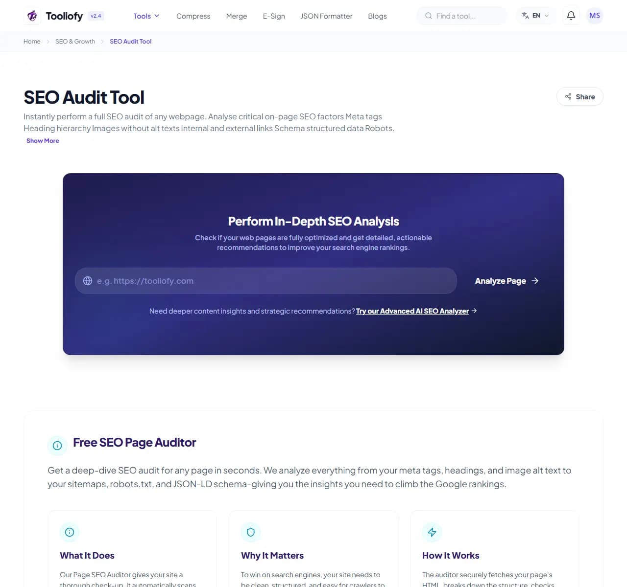 SEO Audit Tool - Select File