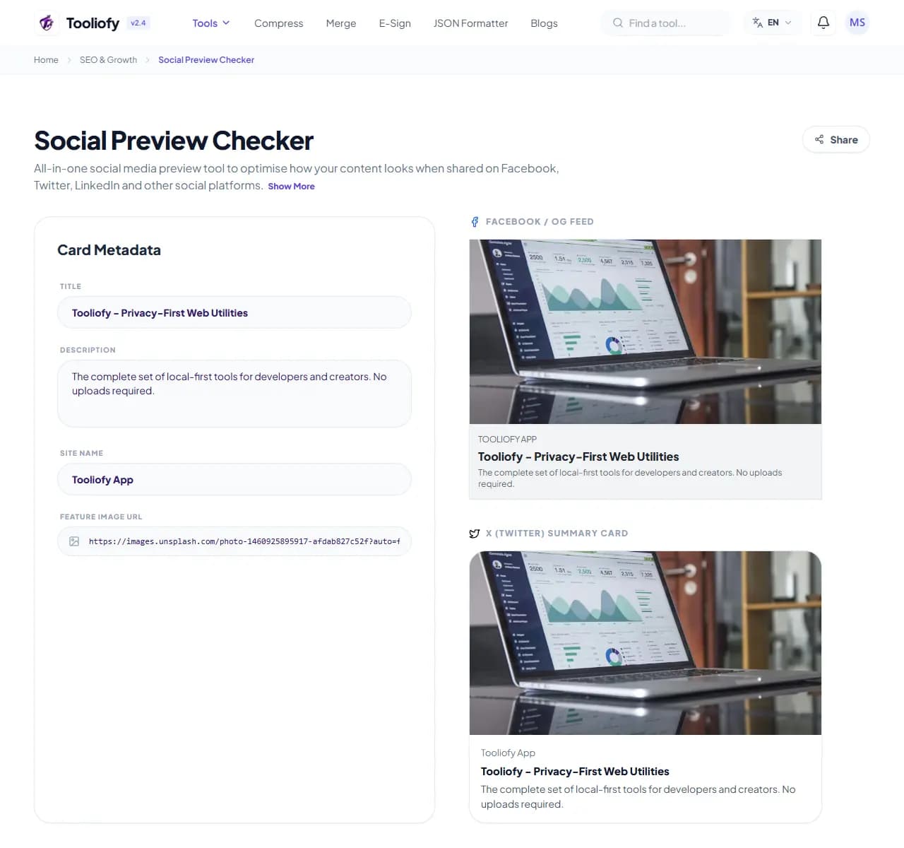 Social Preview Checker - Select File