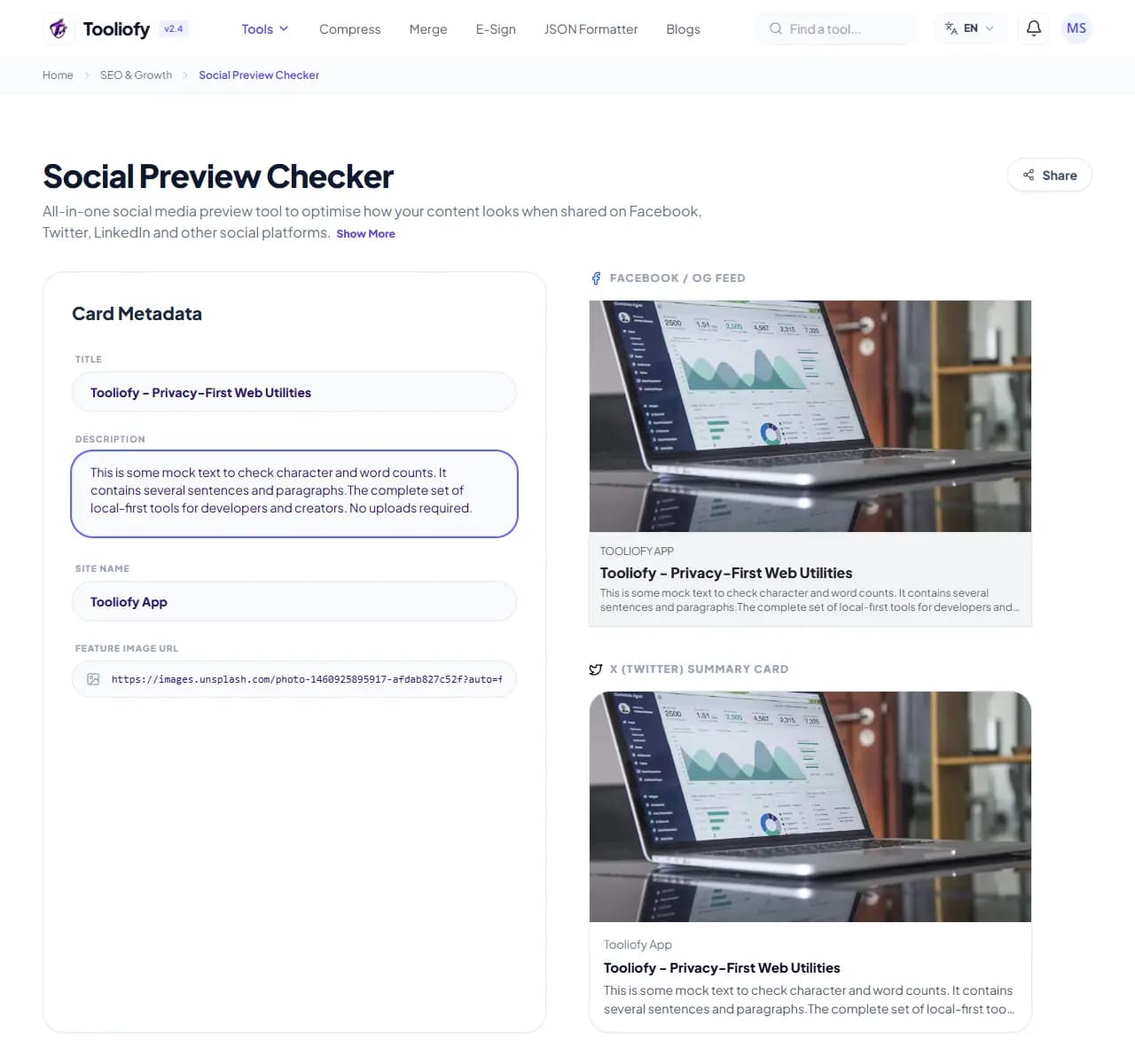 Social Preview Checker - Processing
