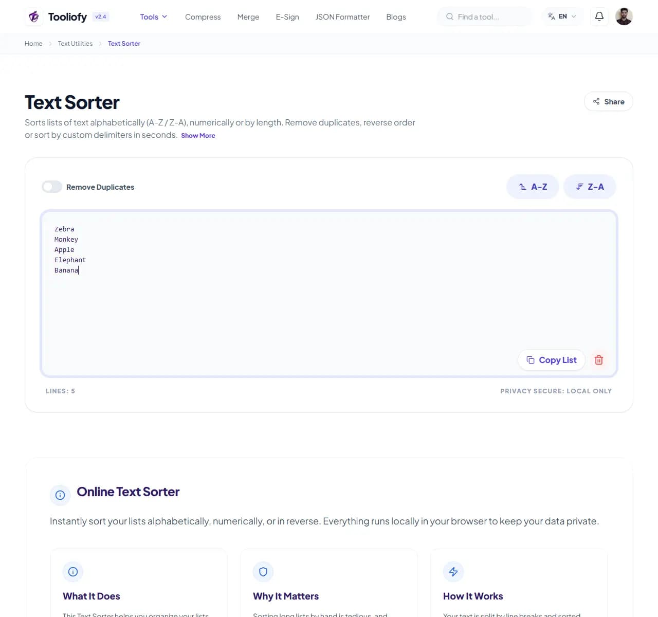 Text Sorter - Download File
