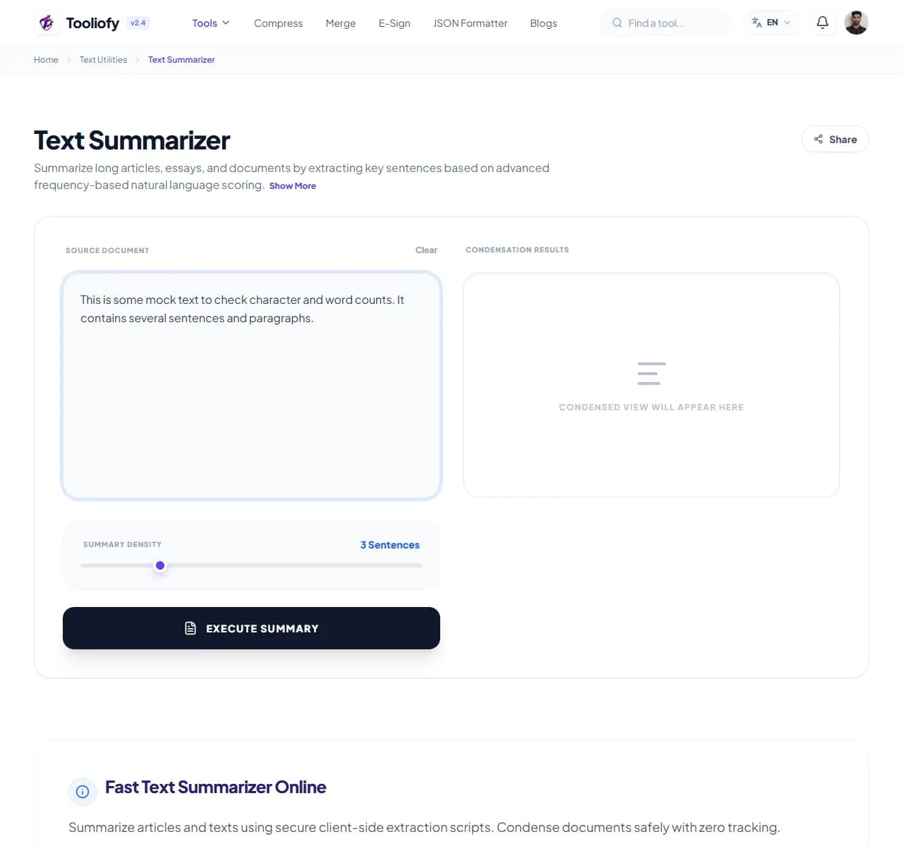 Text Summarizer - Processing