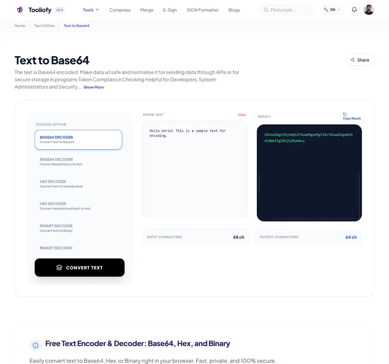 Text to Base64 - Download File