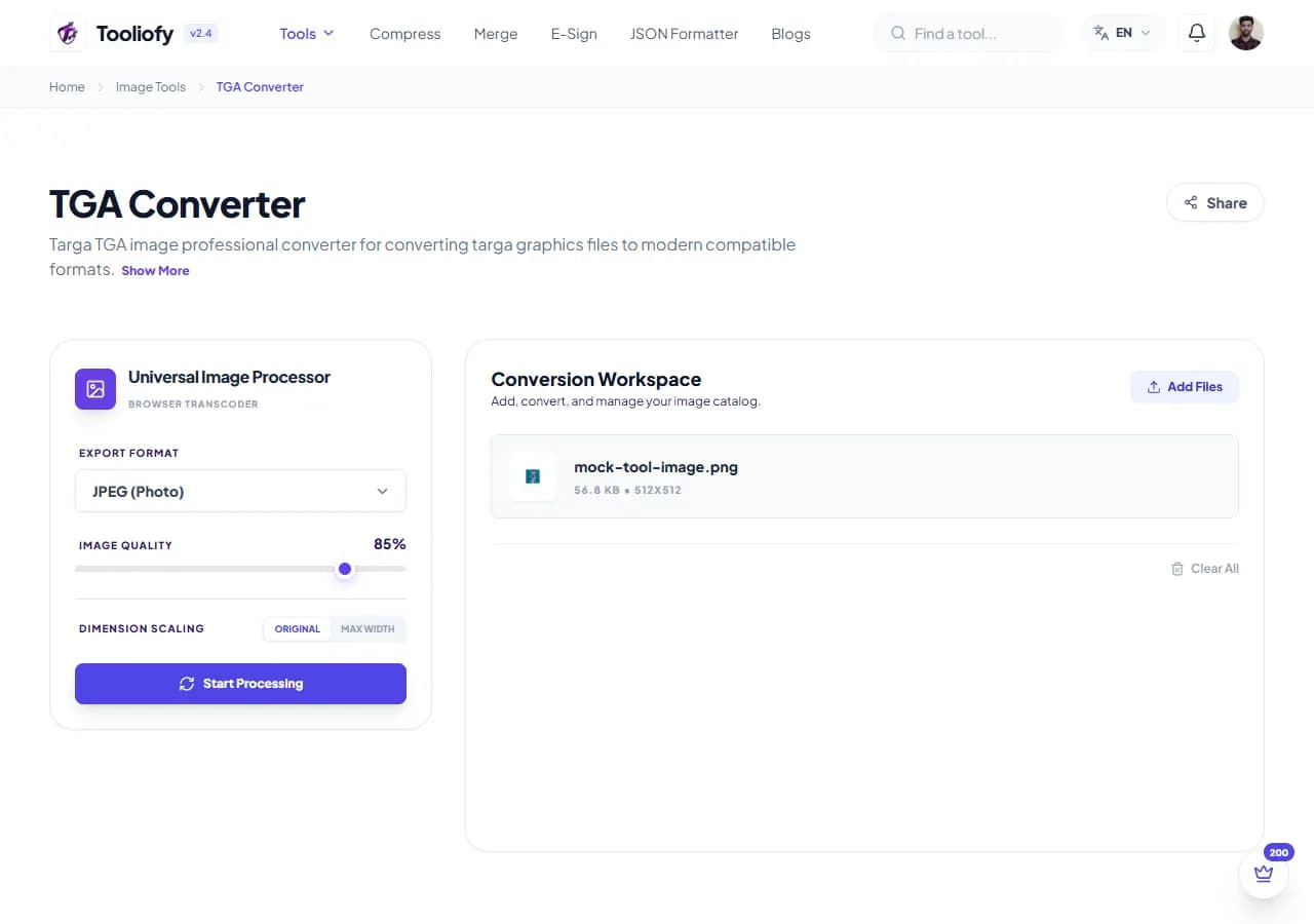 TGA Converter - Processing