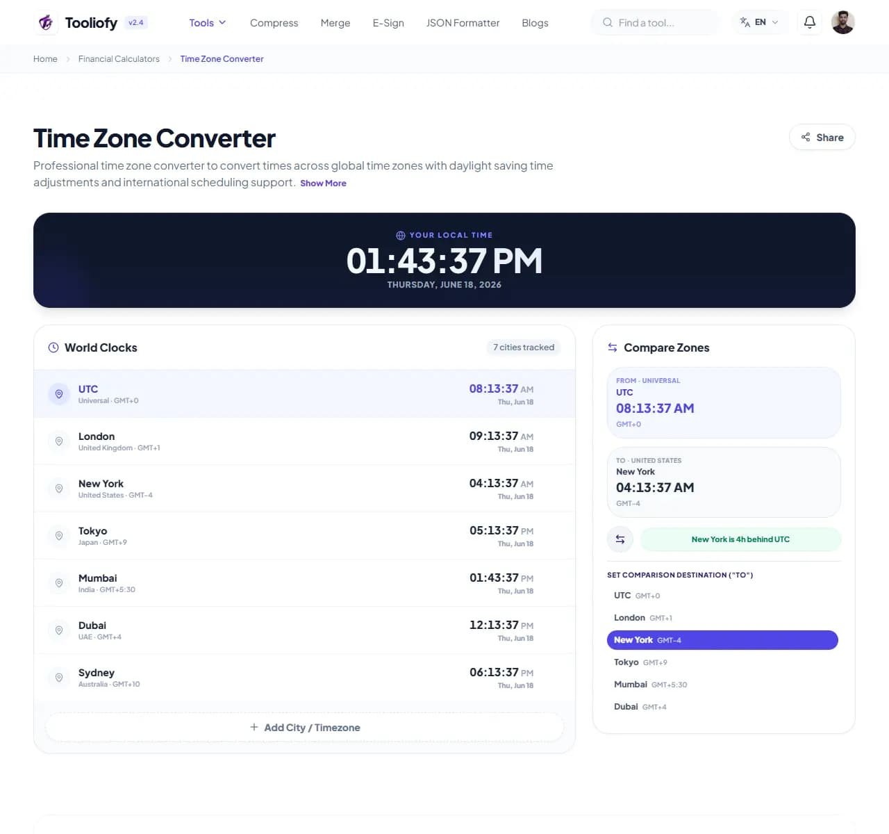 Time Zone Converter - Processing
