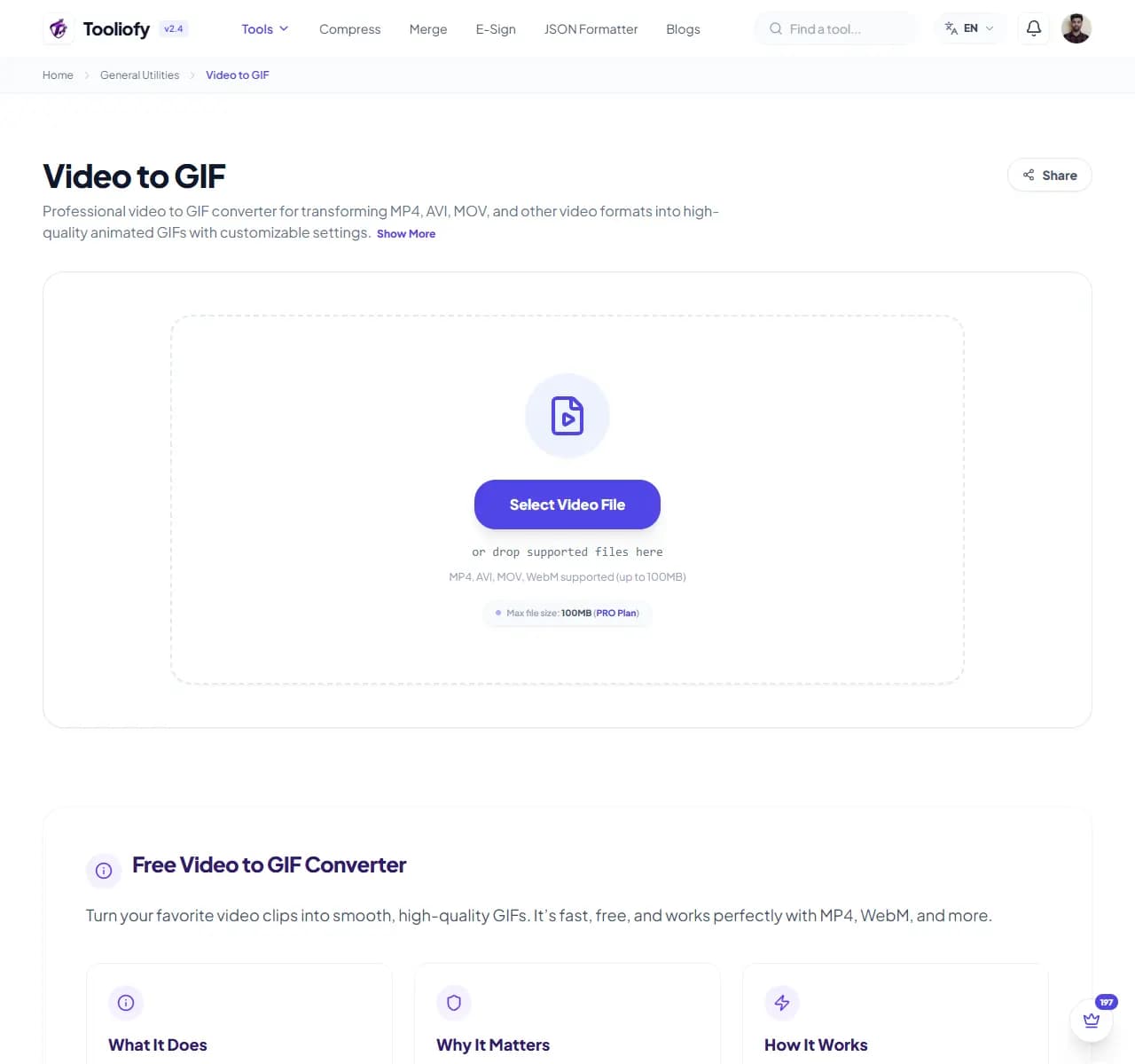 Video to GIF - Select File