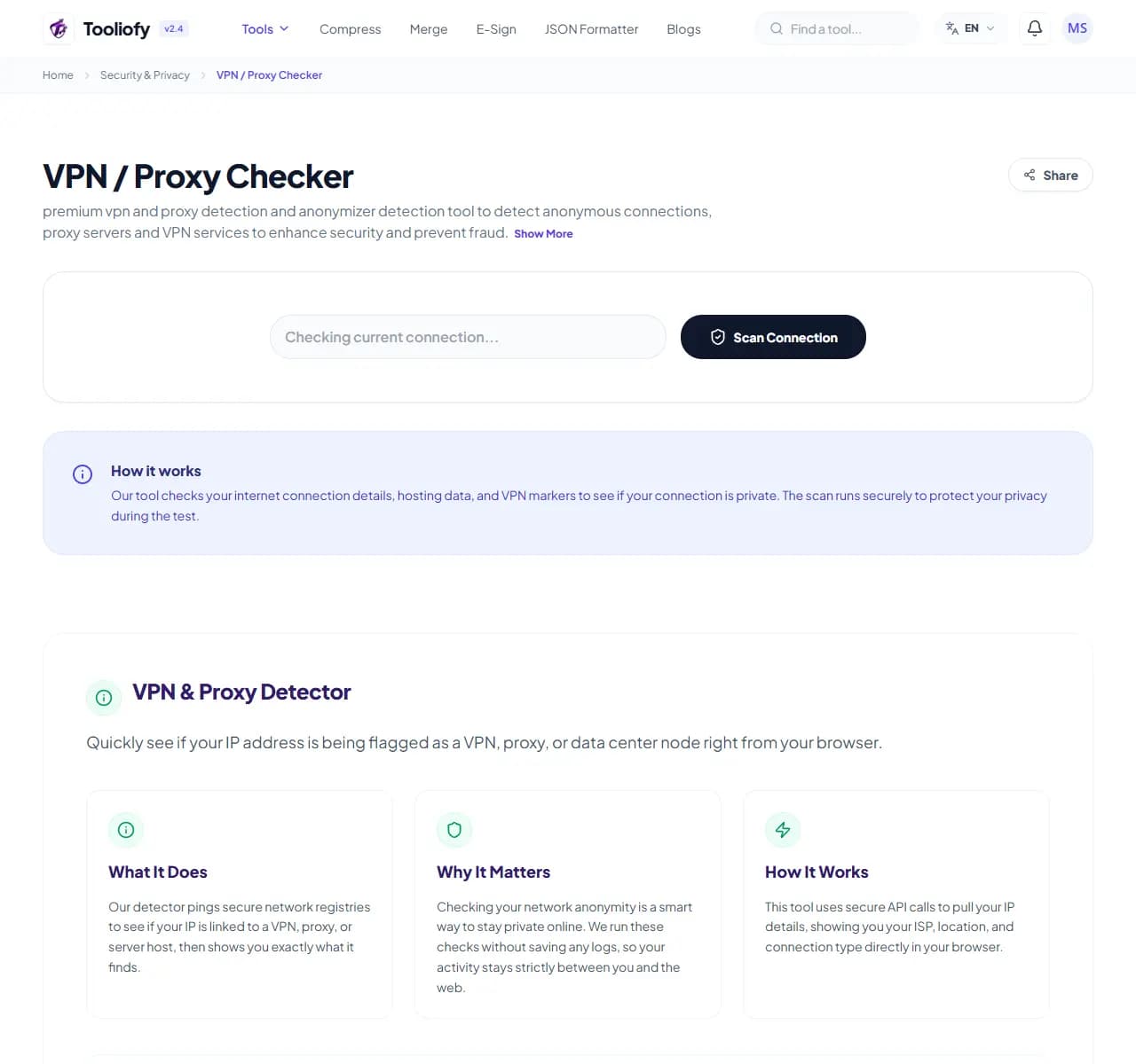 VPN / Proxy Checker - Select File