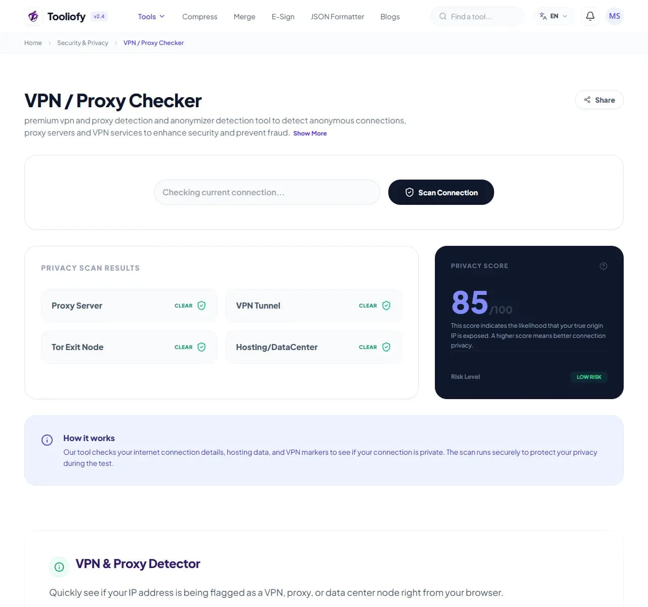 VPN / Proxy Checker - Processing