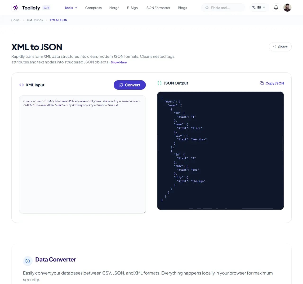 XML to JSON - Download File