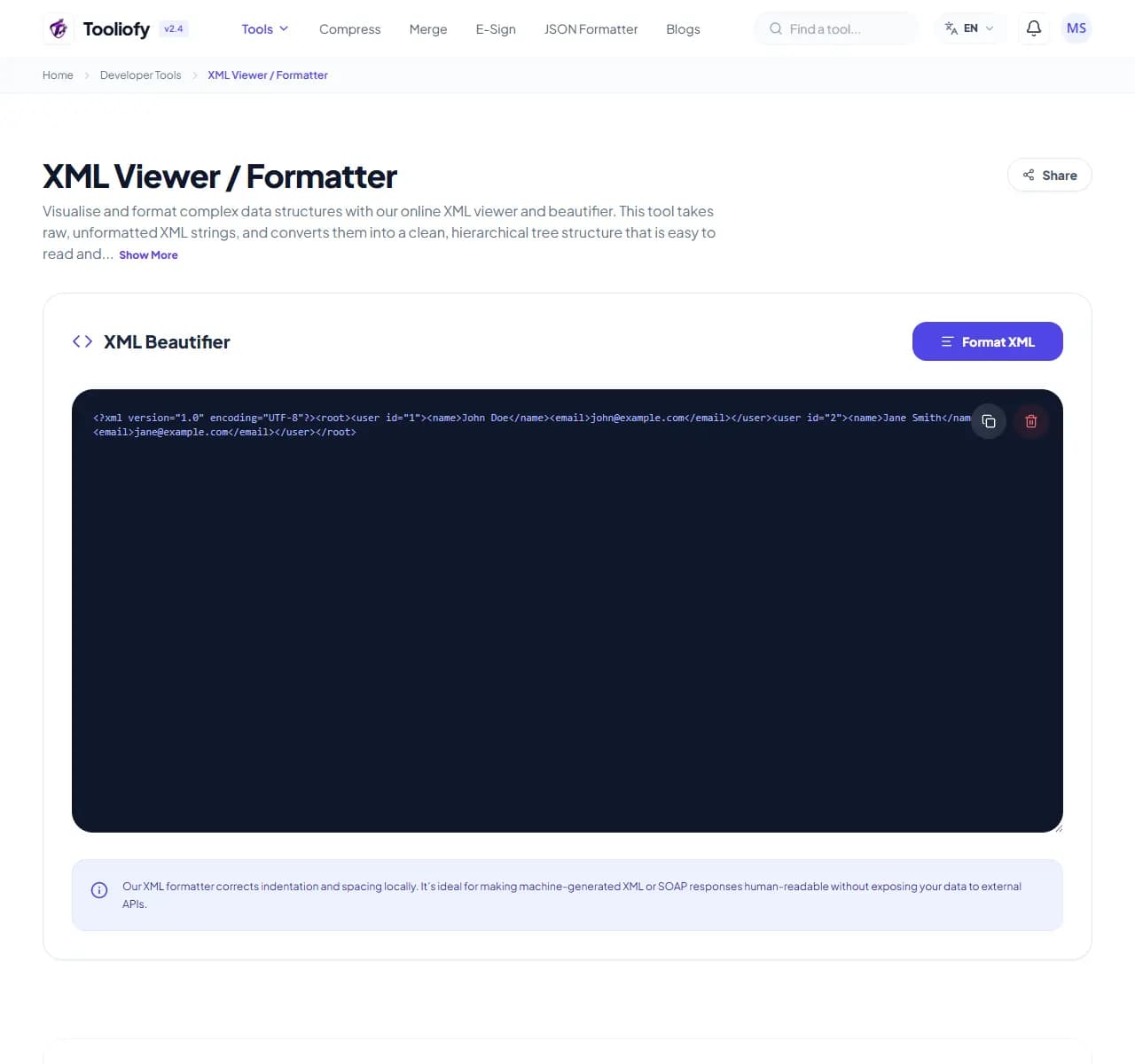 XML Viewer / Formatter - Select File