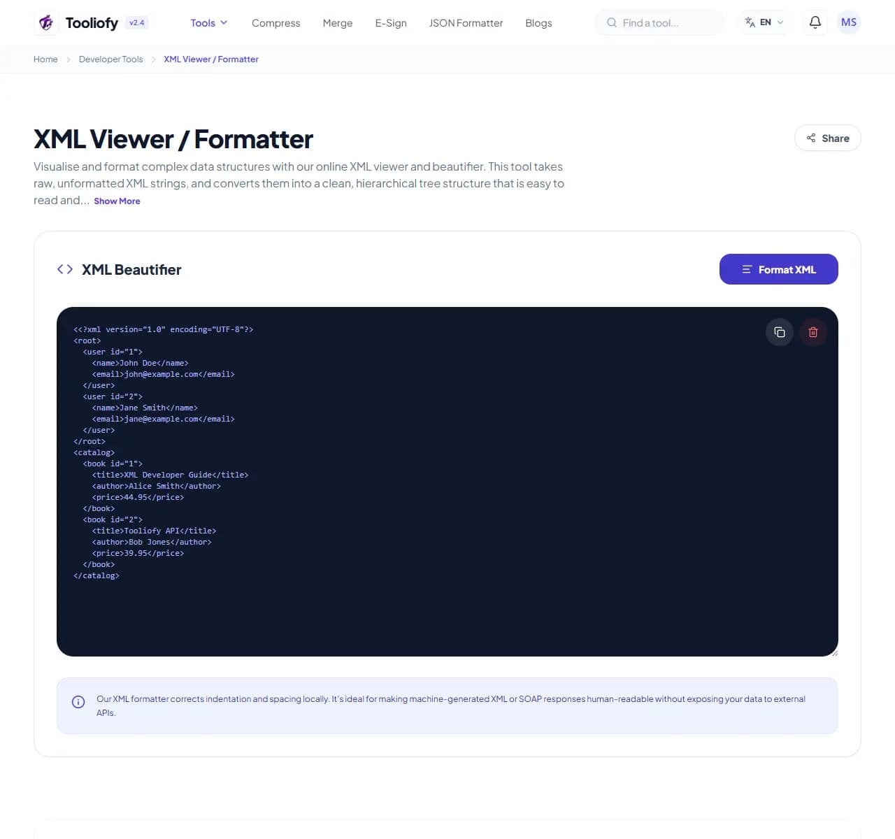 XML Viewer / Formatter - Download File