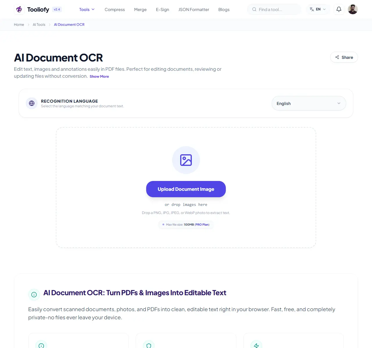 AI Document OCR preview