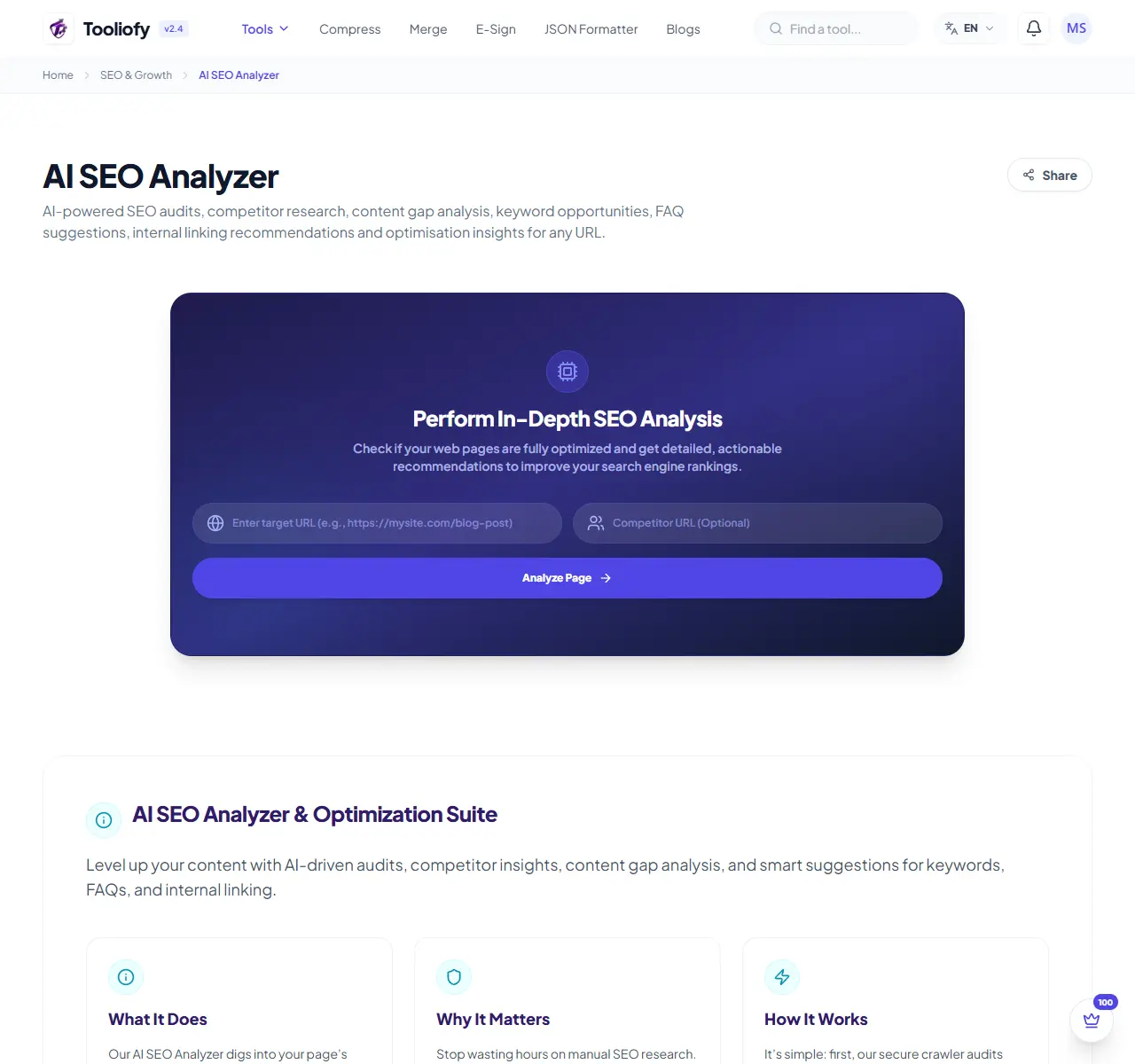 AI SEO Analyzer preview