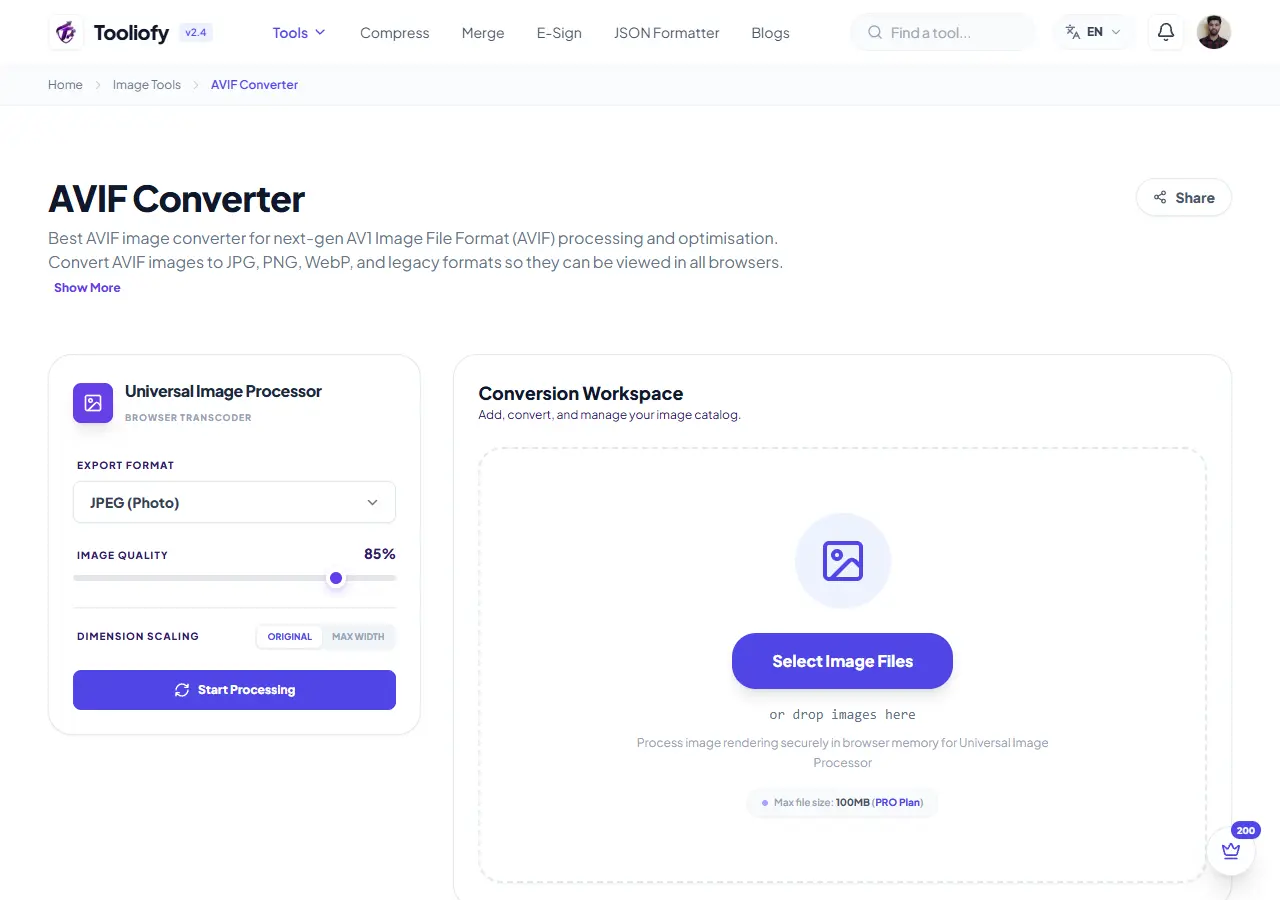 AVIF Converter preview