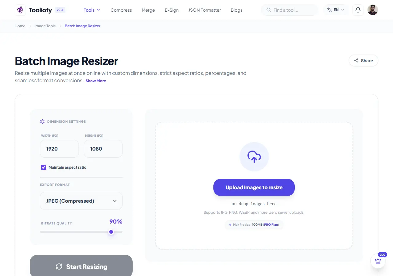 Batch Image Resizer preview