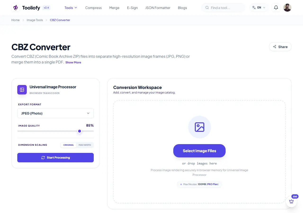 CBZ Converter preview