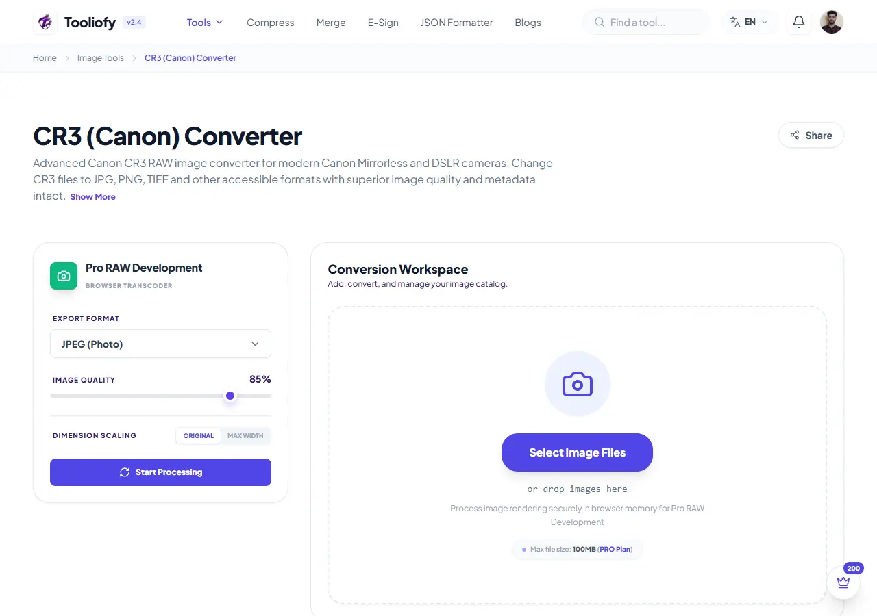 CR3 (Canon) Converter preview