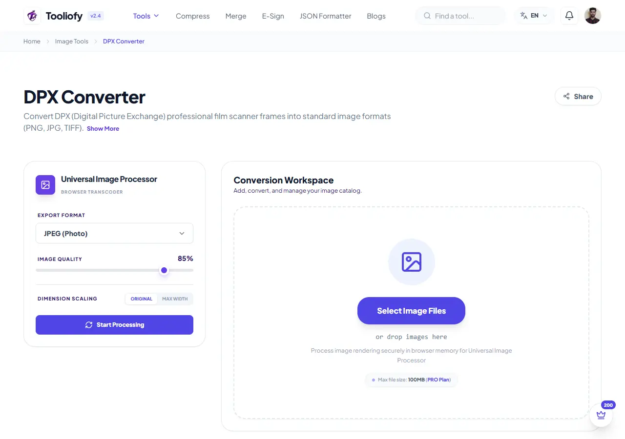 DPX Converter preview