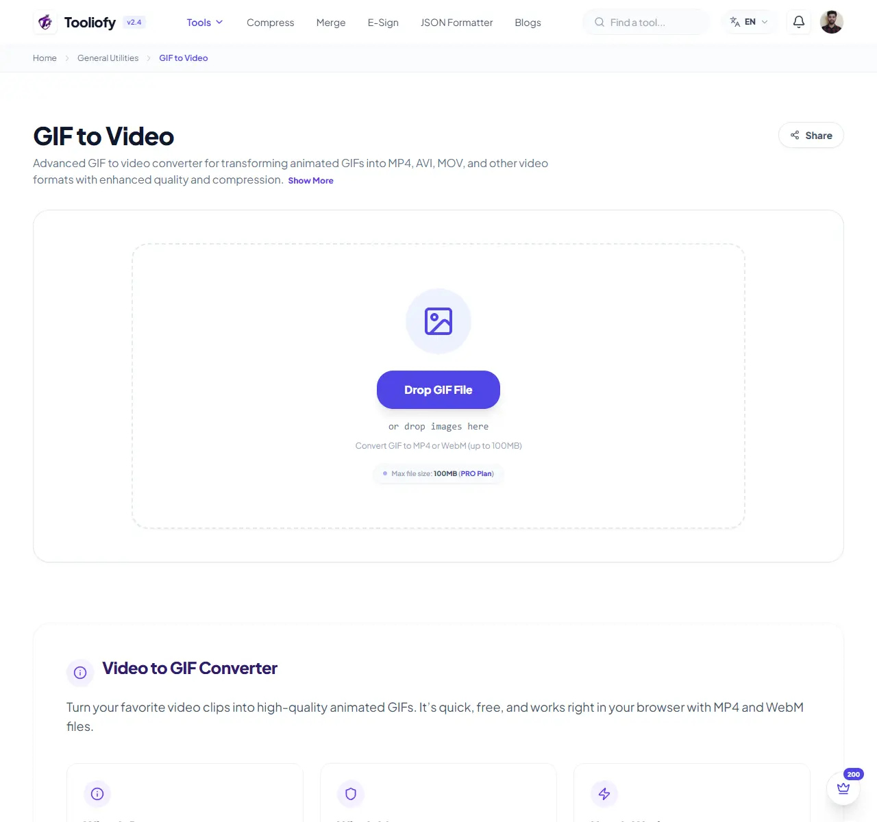 GIF to Video preview