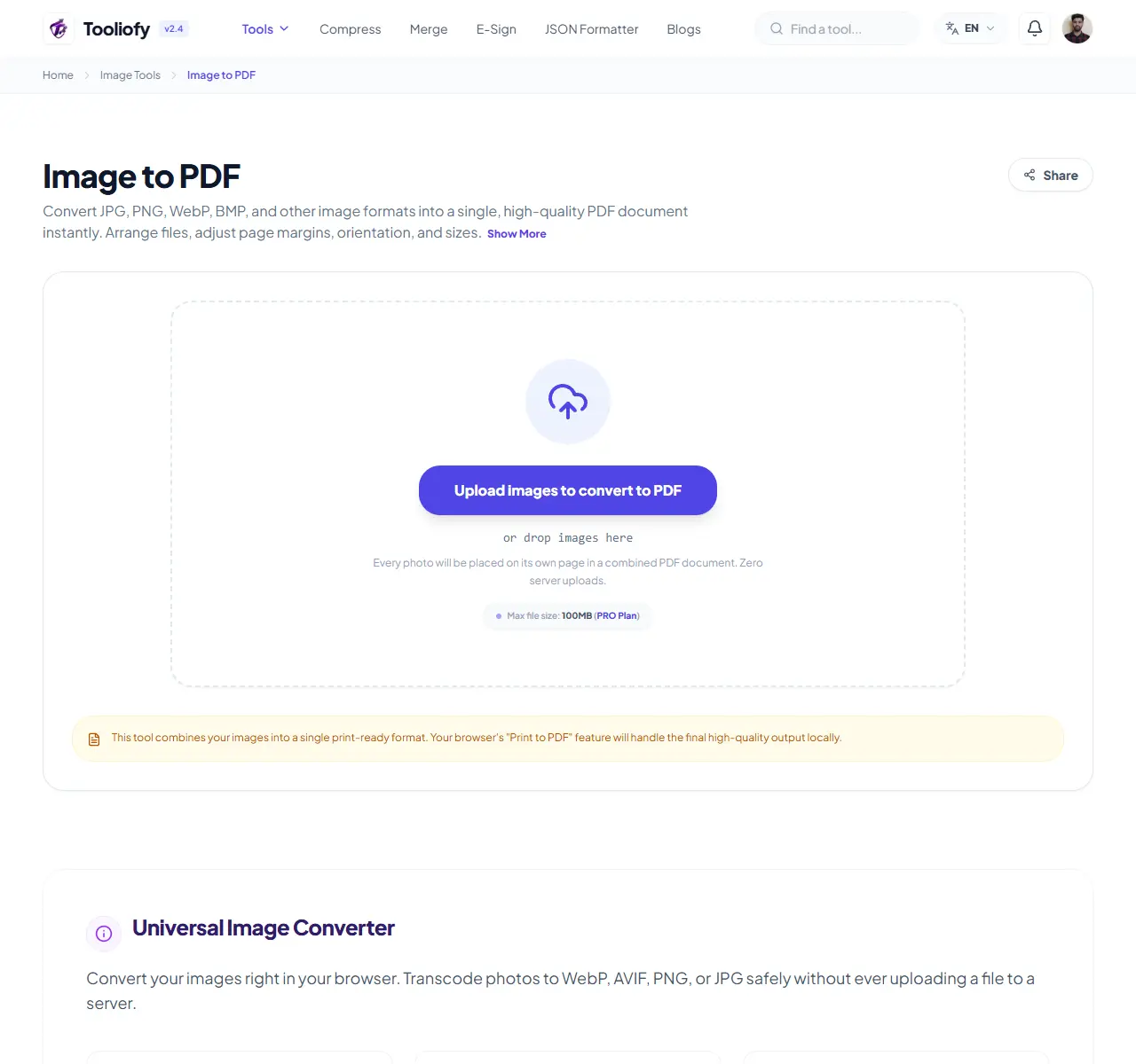 Image to PDF preview
