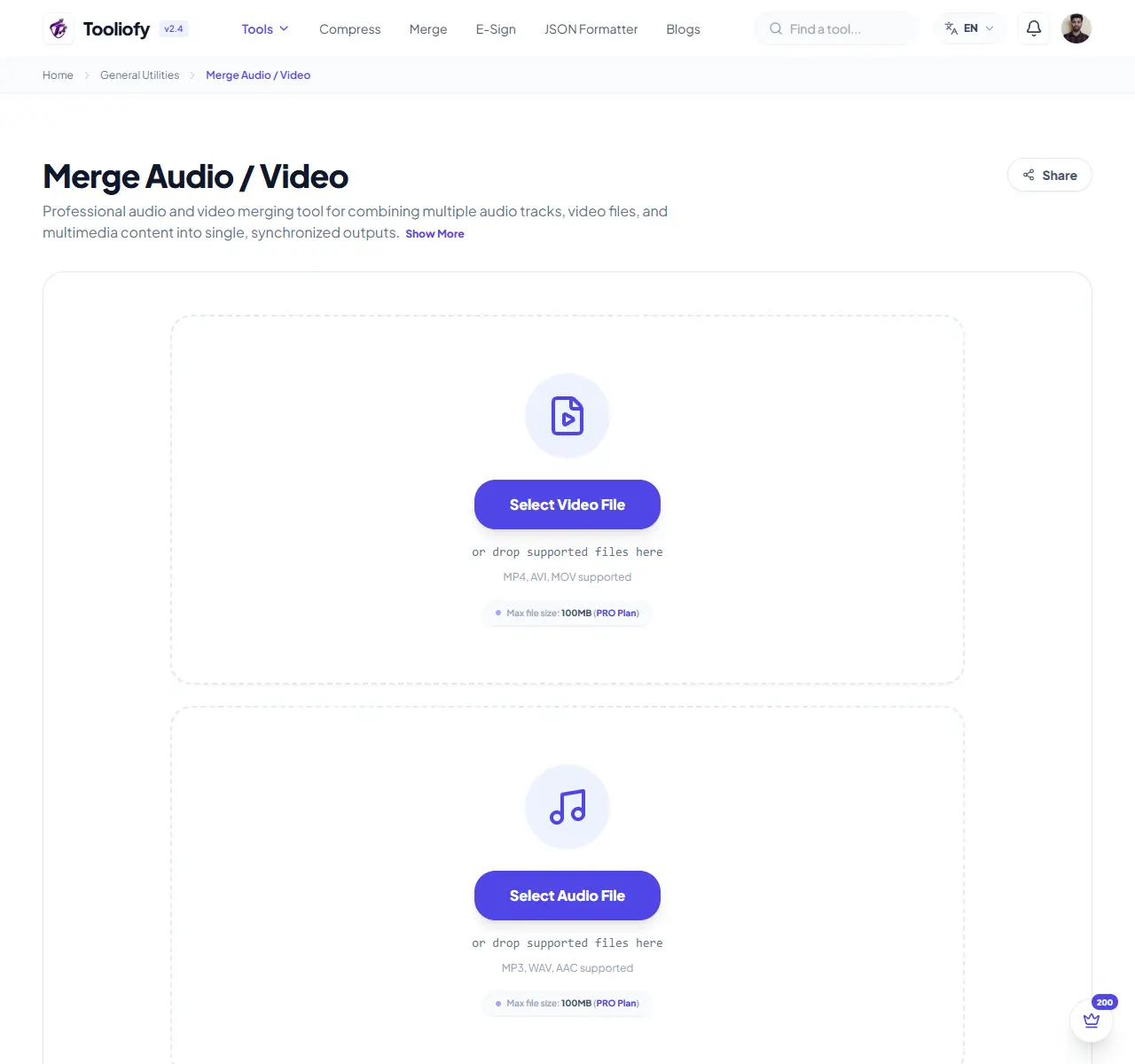 Merge Audio / Video preview