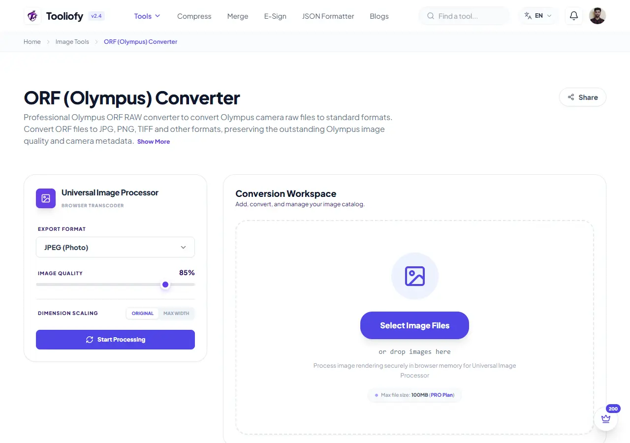 ORF (Olympus) Converter preview