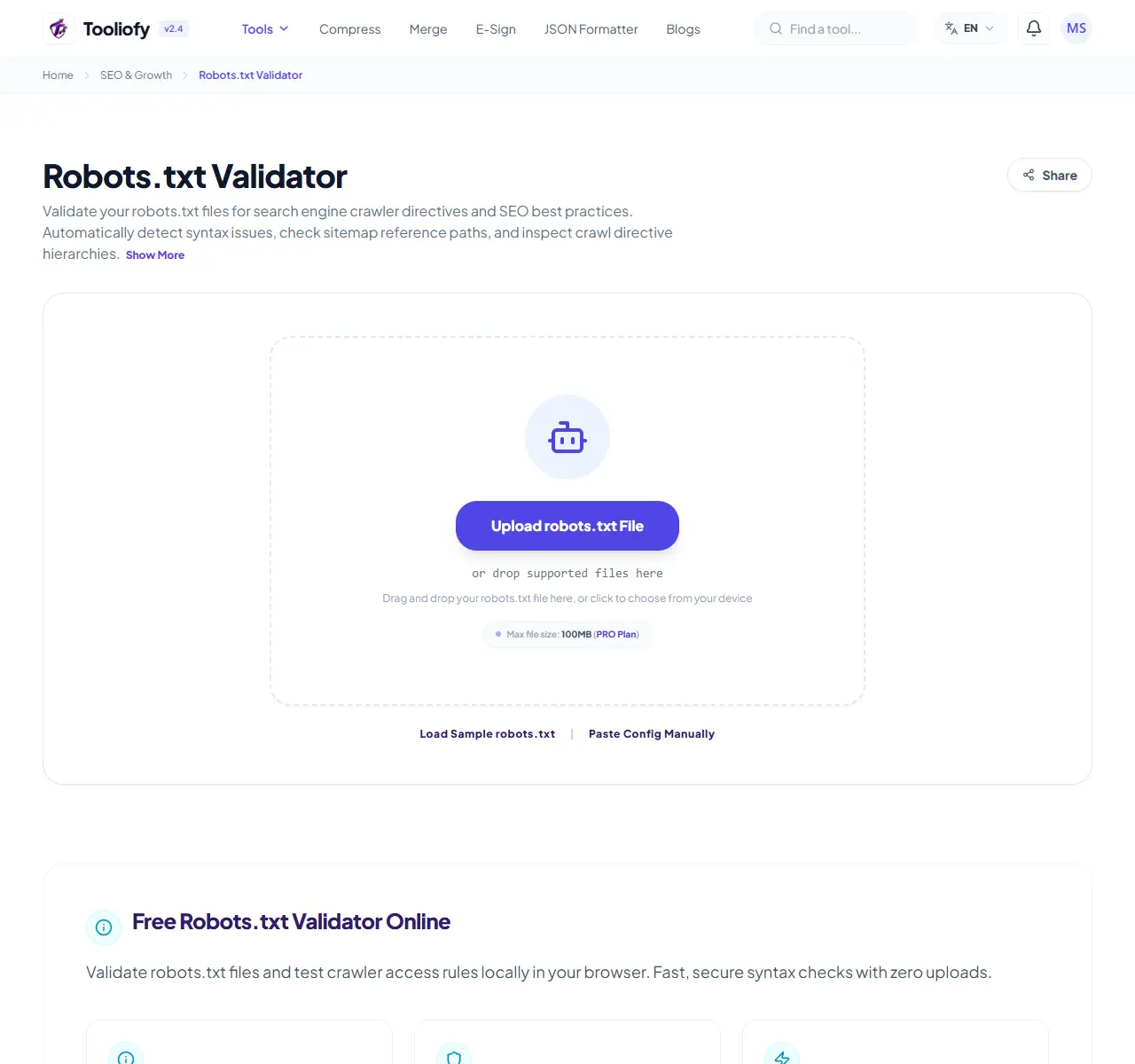 Robots.txt Validator preview