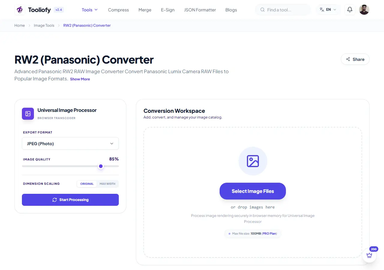 RW2 (Panasonic) Converter preview