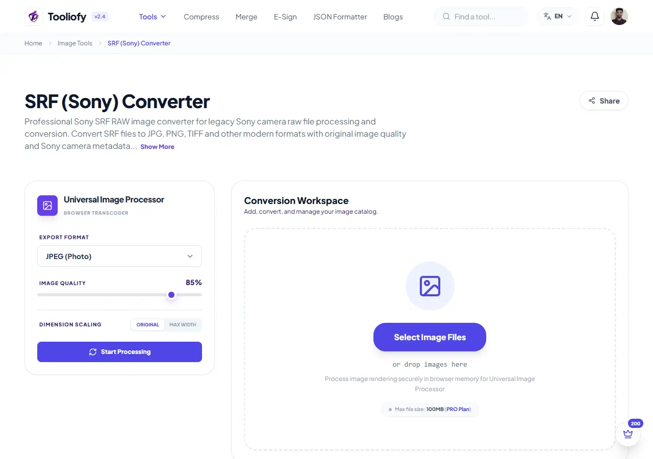 SRF (Sony) Converter preview