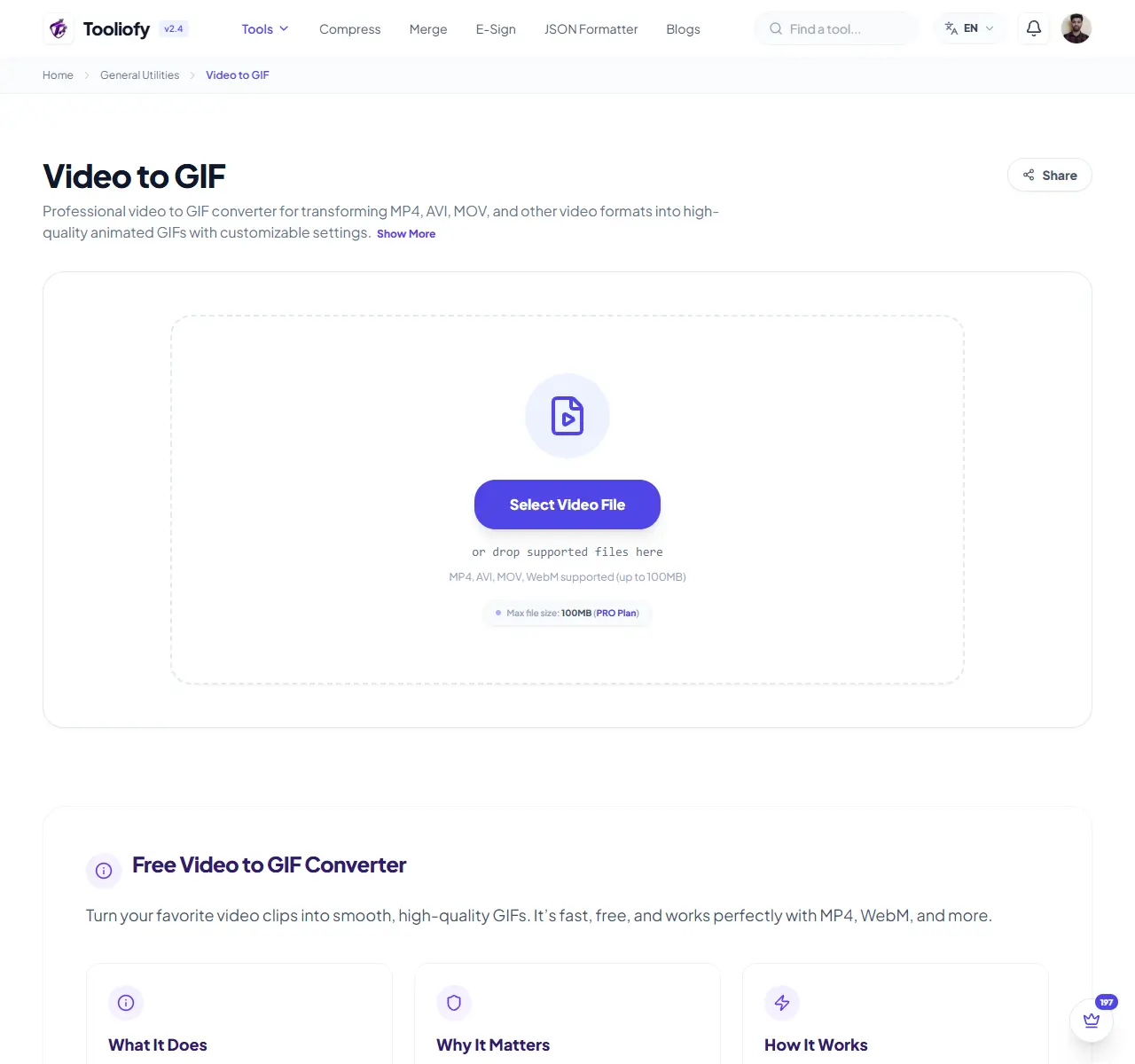 Video to GIF preview